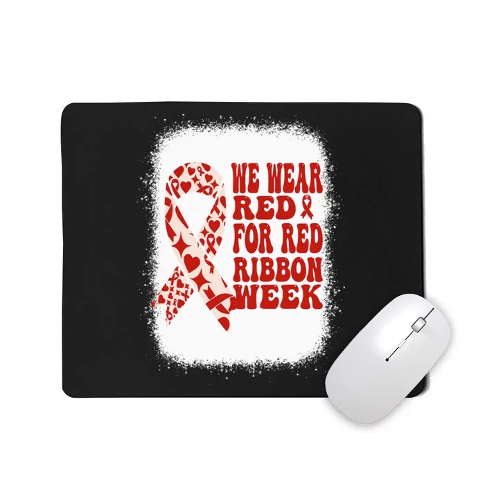 In October We Wear Red Ribbon Week Awareness Mousepad