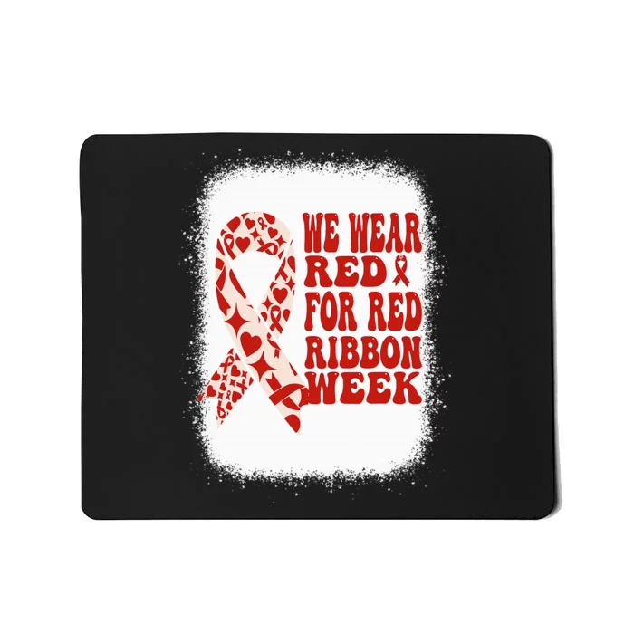 In October We Wear Red Ribbon Week Awareness Mousepad