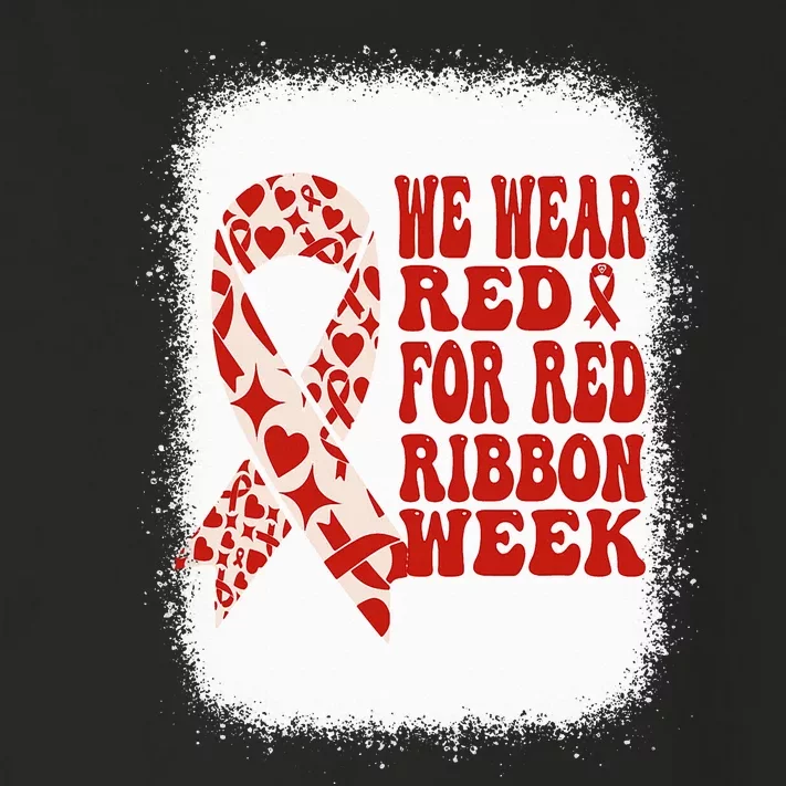 In October We Wear Red Ribbon Week Awareness Toddler Long Sleeve Shirt