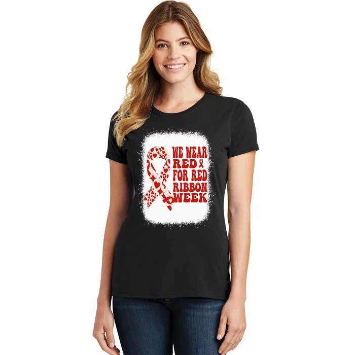 In October We Wear Red Ribbon Week Awareness Women's T-Shirt