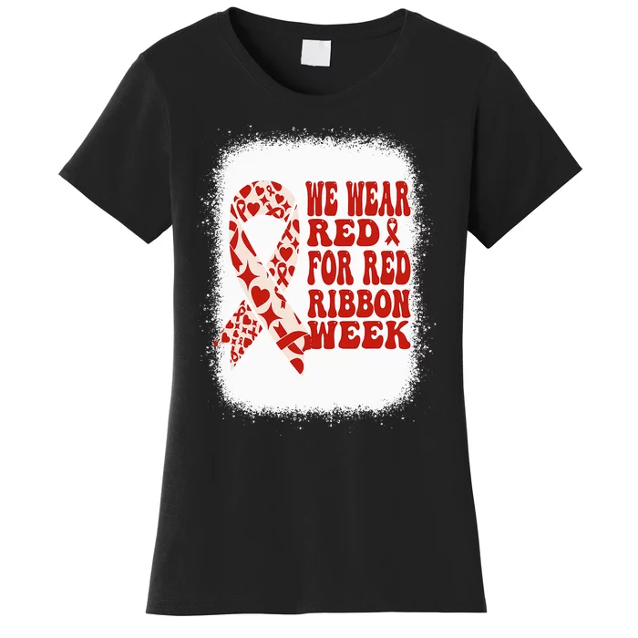 In October We Wear Red Ribbon Week Awareness Women's T-Shirt