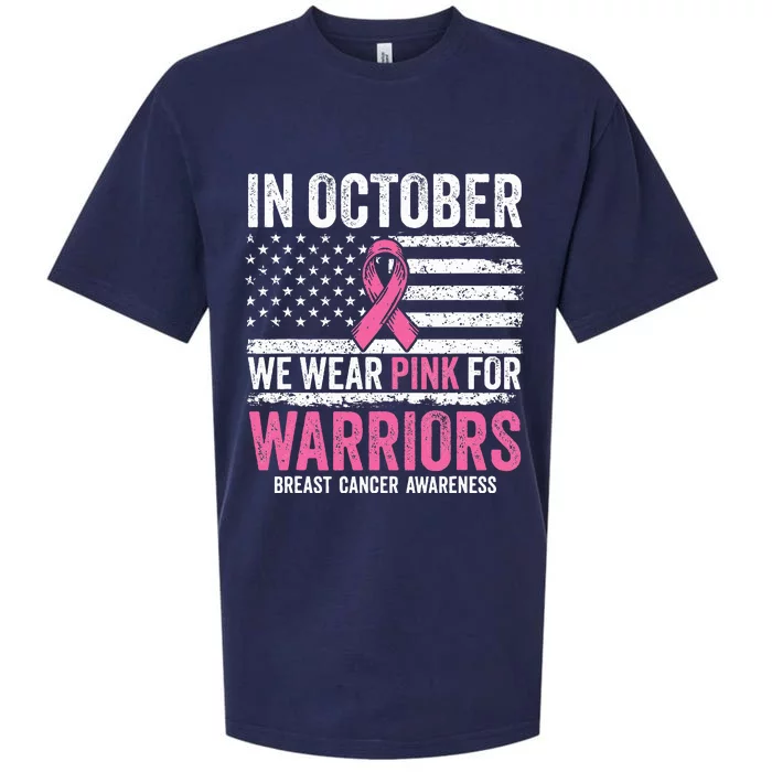 In October Wear Pink Support Warrior Awareness Breast Cancer Sueded Cloud Jersey T-Shirt