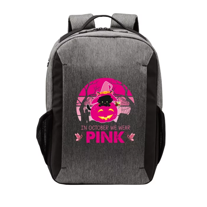 In October We Wear Pink Dinosaur Cat Witch Vector Backpack