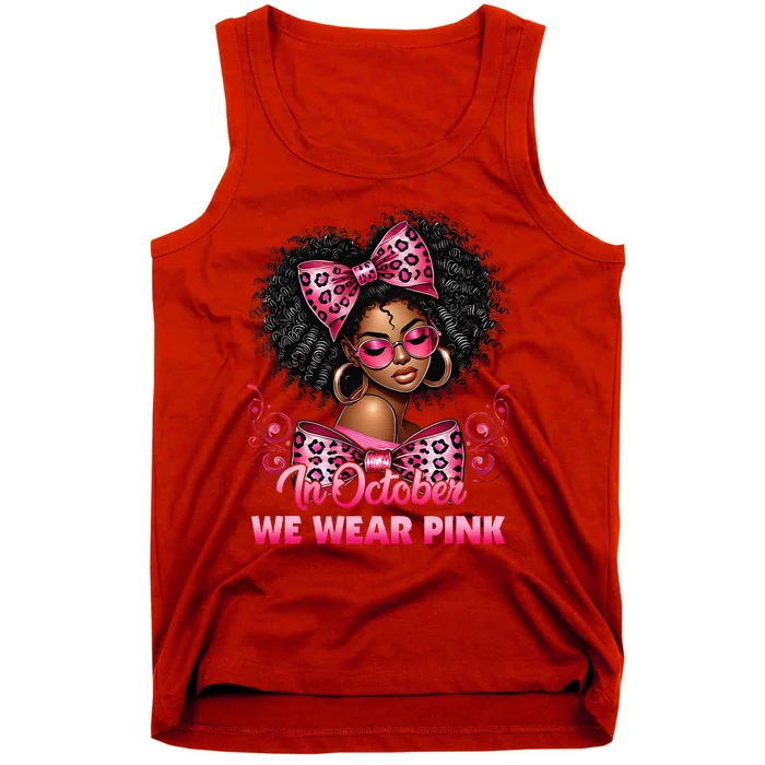 In October We Wear Pin.K Breast Cancer Awareness Black Women Tank Top