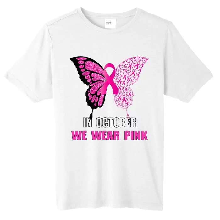 In October We Wear Pink Butterfly Breast Cancer Awareness ChromaSoft Performance T-Shirt