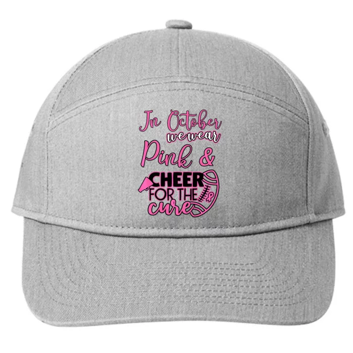 In October We Wear Pink Football Lovers Breast Cancer 7-Panel Snapback Hat