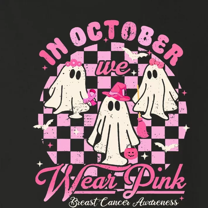 In October We Wear Pink Halloween Breast Cancer Awareness Toddler Long Sleeve Shirt