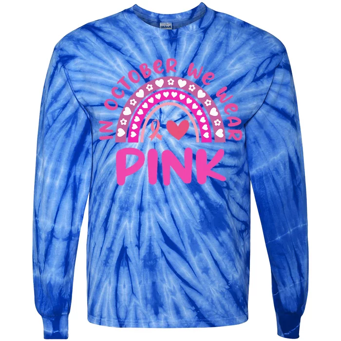 In October We Wear Pink Tie-Dye Long Sleeve Shirt