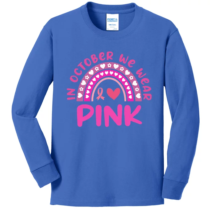 In October We Wear Pink Kids Long Sleeve Shirt