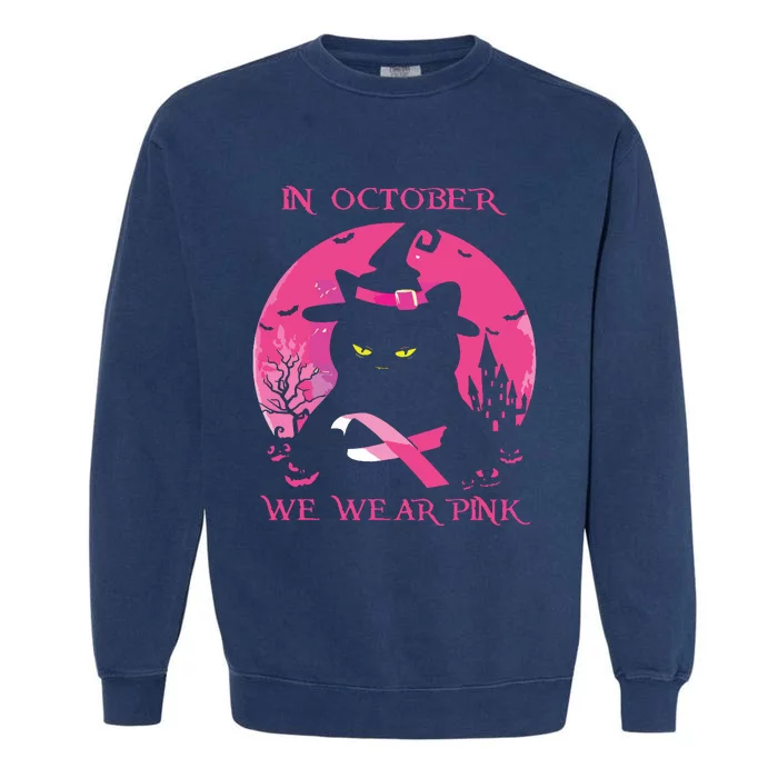 In October We Wear Pink Pumpkin Breast Cancer Awareness Garment-Dyed Sweatshirt