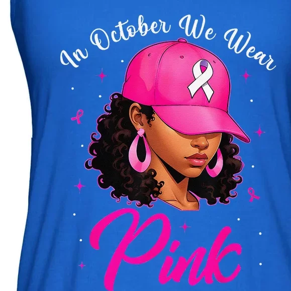 In October We Wear Pin.K Breast Cancer Awareness Black Women Ladies Essential Flowy Tank