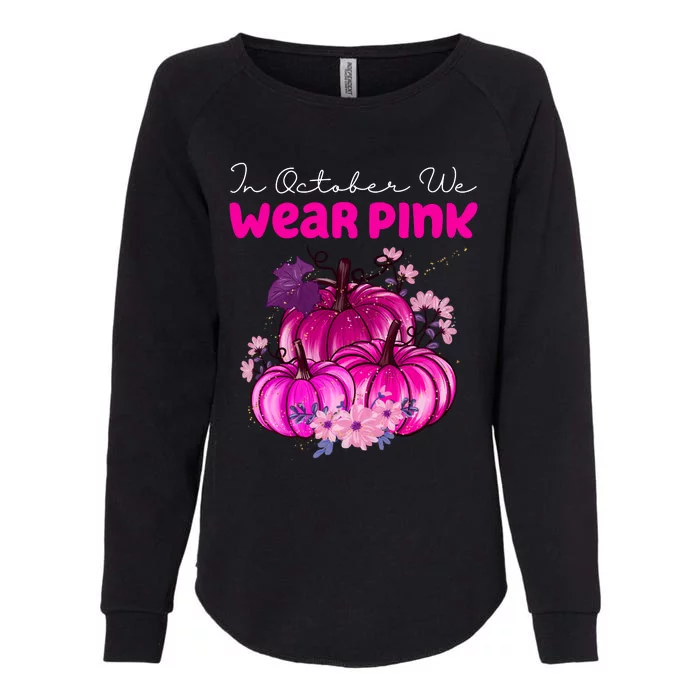 In October We Wear Pink Pumpkin Fall Womens California Wash Sweatshirt