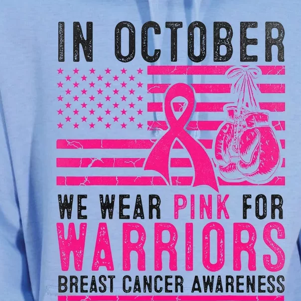 In October Wear Pink Support Warrior Awareness Breast Cancer Unisex Surf Hoodie