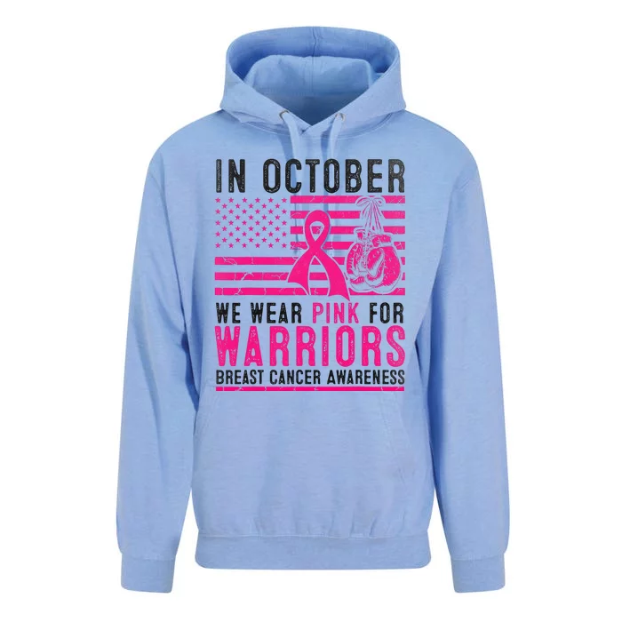 In October Wear Pink Support Warrior Awareness Breast Cancer Unisex Surf Hoodie