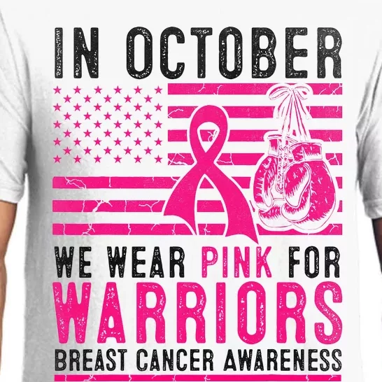 In October Wear Pink Support Warrior Awareness Breast Cancer Pajama Set