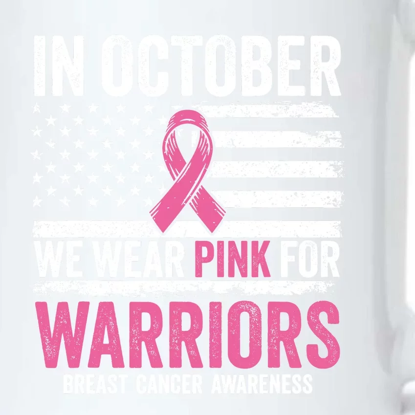 In October Wear Pink Support Warrior Awareness Breast Cancer Black Color Changing Mug