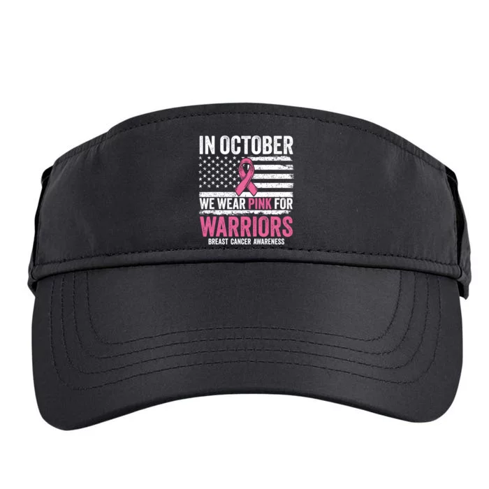 In October Wear Pink Support Warrior Awareness Breast Cancer Adult Drive Performance Visor