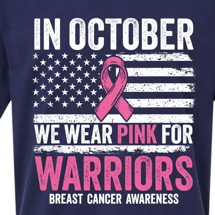 In October Wear Pink Support Warrior Awareness Breast Cancer Sueded Cloud Jersey T-Shirt