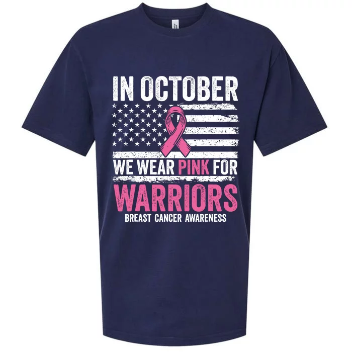 In October Wear Pink Support Warrior Awareness Breast Cancer Sueded Cloud Jersey T-Shirt