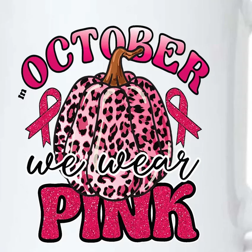 In October We Wear Pink Pumpkin Breast Cancer Awareness Black Color Changing Mug