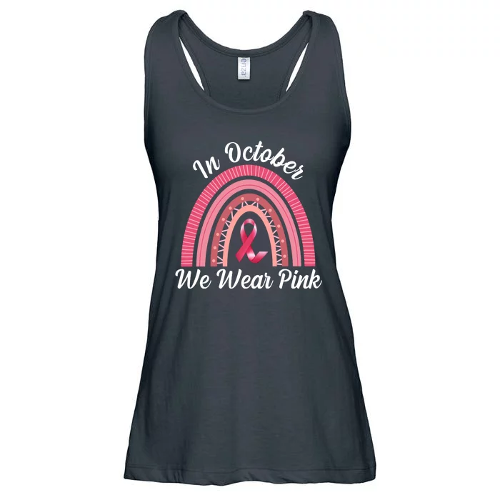 In October We Wear Pink Rainbow Ribbon Ladies Essential Flowy Tank