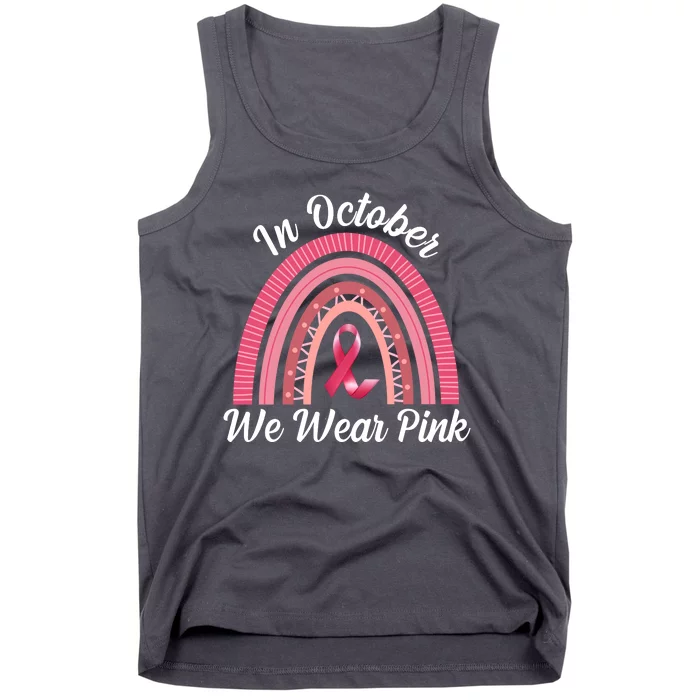 In October We Wear Pink Rainbow Ribbon Tank Top