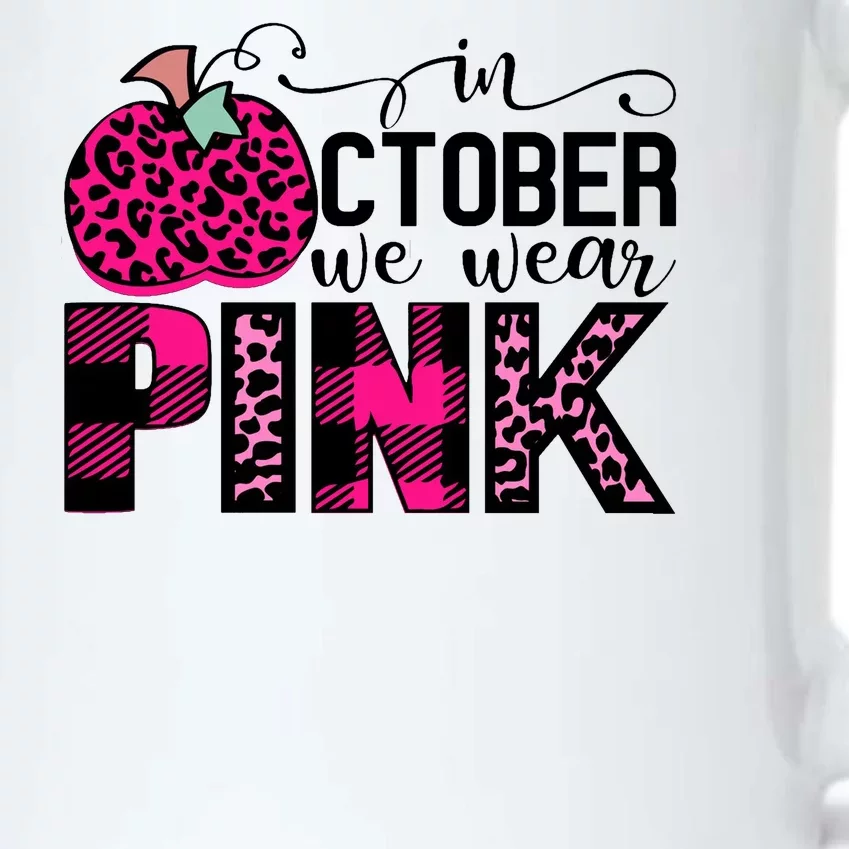 In October We Wear Pink Breast Cancer Pumpkin Black Color Changing Mug