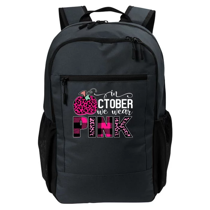 In October We Wear Pink Breast Cancer Pumpkin Daily Commute Backpack