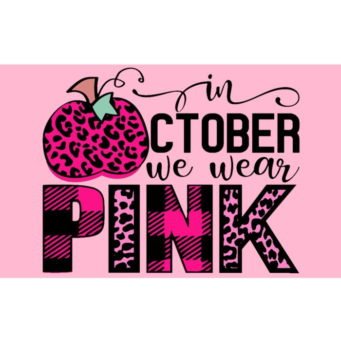 In October We Wear Pink Breast Cancer Pumpkin Bumper Sticker