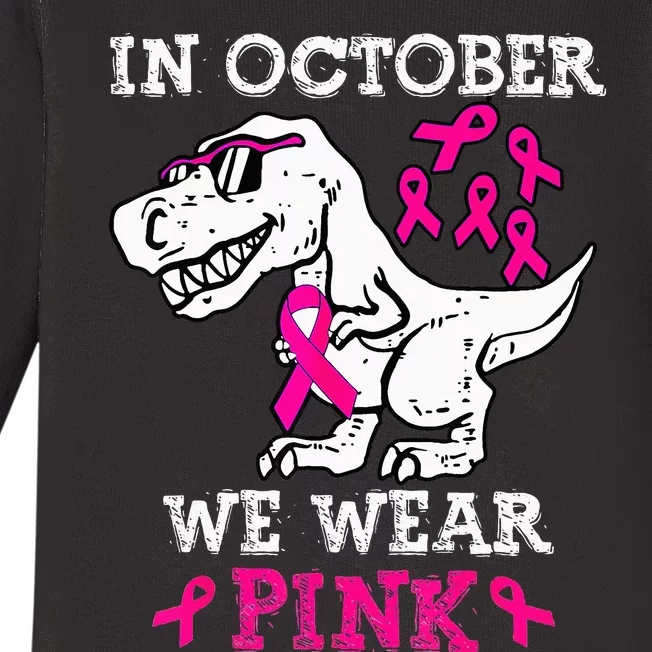 In October We Wear P.I.N.K Breast Cancer Awareness Baby Long Sleeve Bodysuit