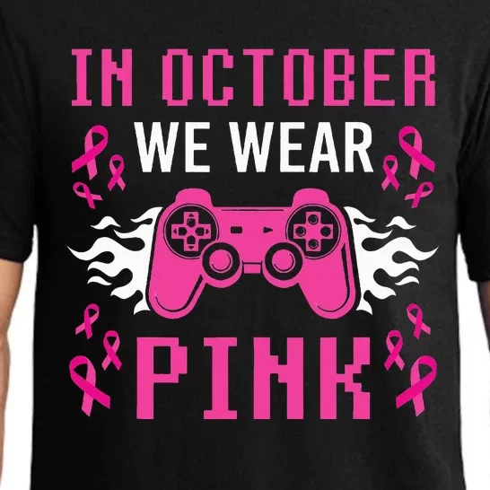 In October We Wear P.I.N.K Breast Cancer Gaming Pajama Set