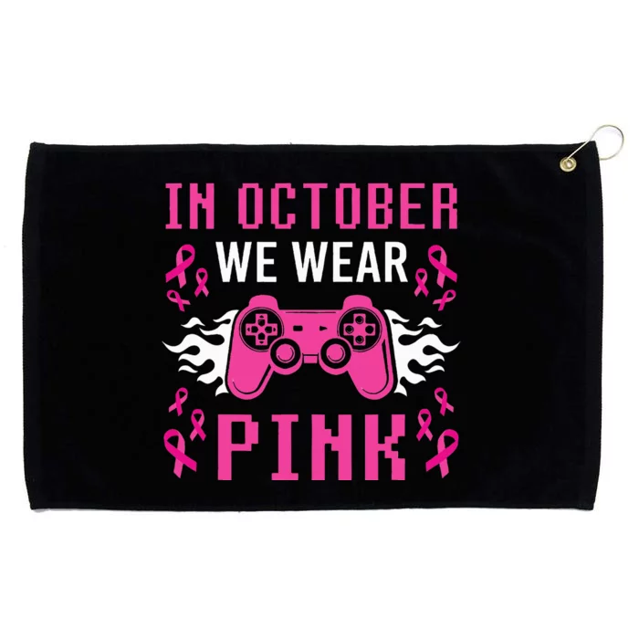 In October We Wear P.I.N.K Breast Cancer Gaming Grommeted Golf Towel