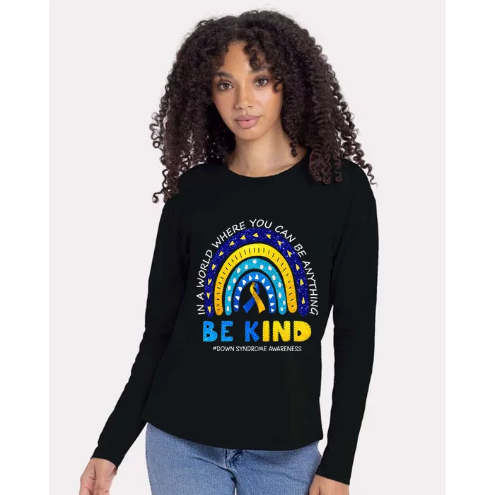 In October We Wear Blue And Yellow Down Syndrome Awareness Womens Cotton Relaxed Long Sleeve T-Shirt