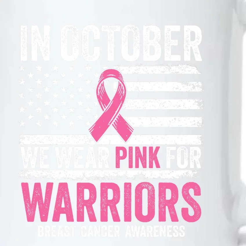 In October Wear Pink Support Warrior Awareness Breast Cancer Black Color Changing Mug