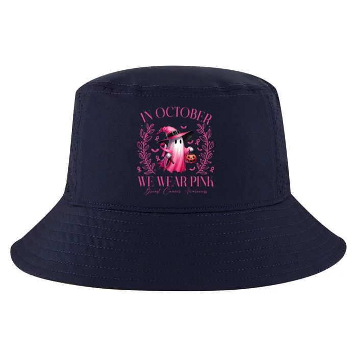 In October We Wear Pink Breast Cancer Awareness Halloween Ghost Cool Comfort Performance Bucket Hat