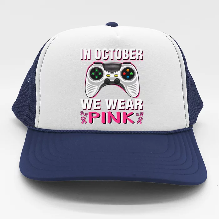 In October We Wear Pin.K Breast Cancer Gaming Trucker Hat