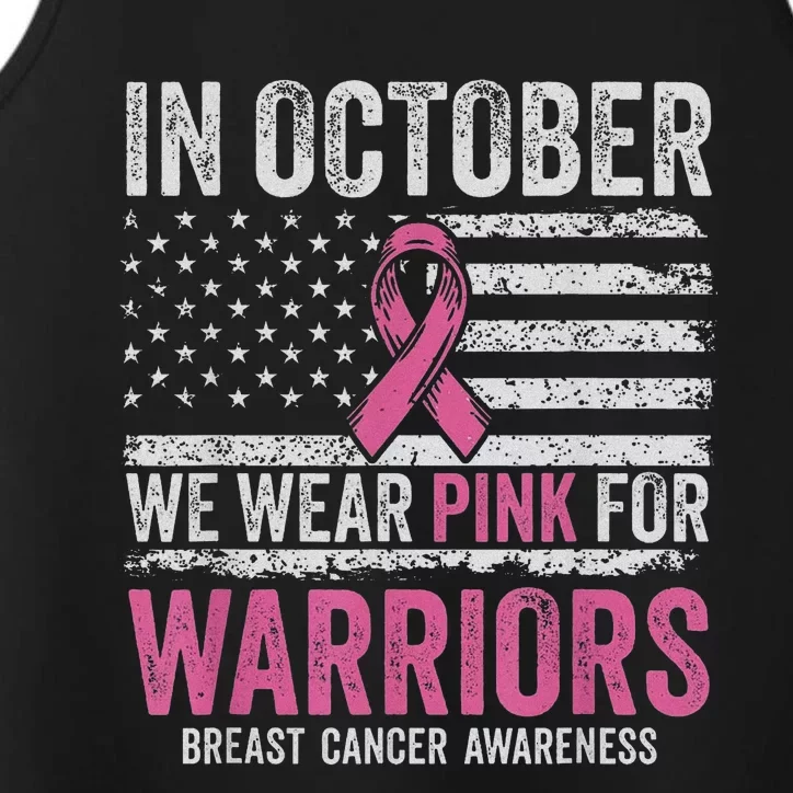 In October We Wear Pink For Warrior Breast Cancer Awareness Performance Tank