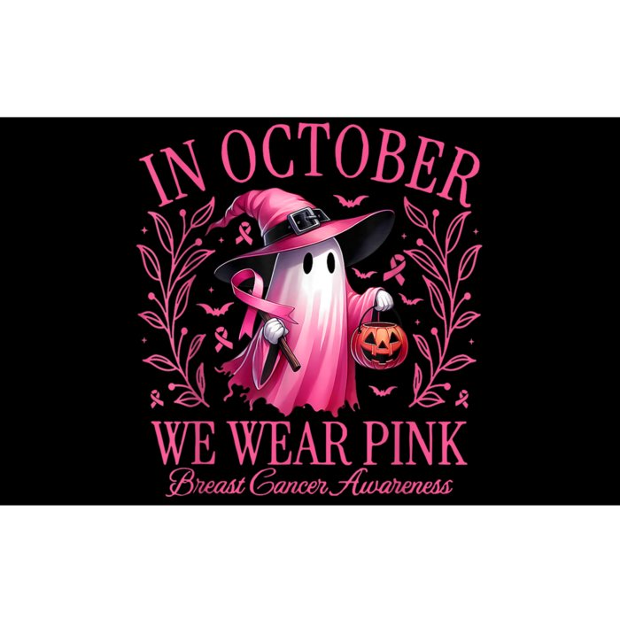 In October We Wear Breast Cancer Awareness Halloween Bumper Sticker