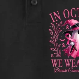 In October We Wear Breast Cancer Awareness Halloween Dry Zone Grid Performance Polo