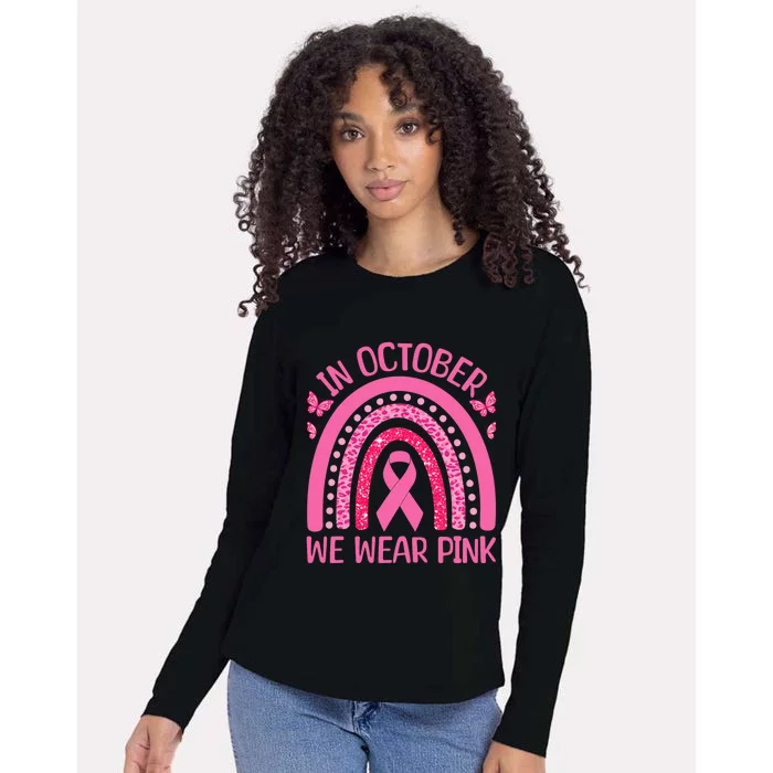 In October We Wear Pink Rainbow is perfect for October Fall Womens Cotton Relaxed Long Sleeve T-Shirt