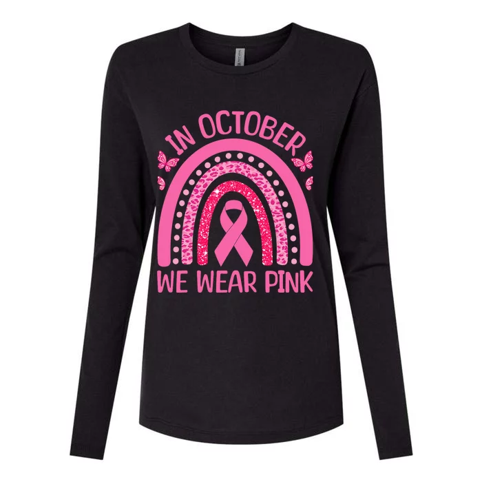 In October We Wear Pink Rainbow is perfect for October Fall Womens Cotton Relaxed Long Sleeve T-Shirt