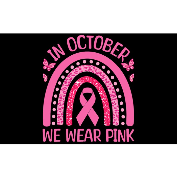 In October We Wear Pink Rainbow is perfect for October Fall Bumper Sticker