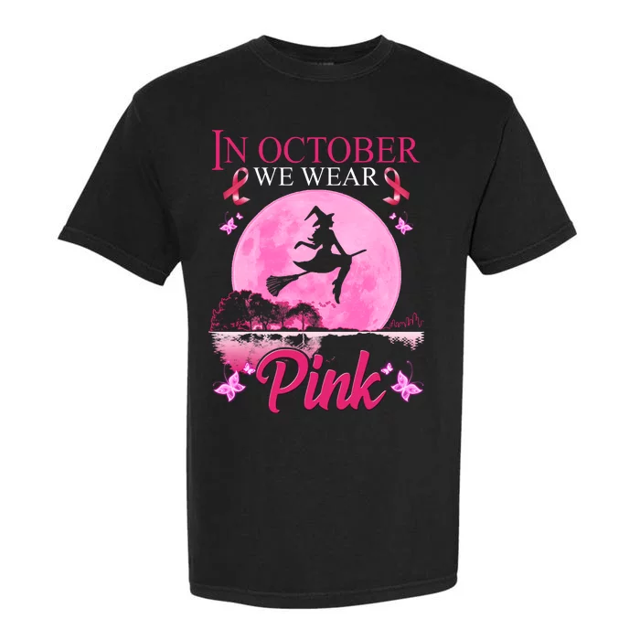 In October We Wear Pink Halloween Breast Cancer Garment-Dyed Heavyweight T-Shirt