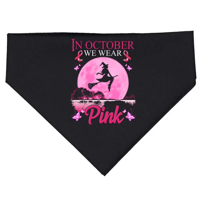 In October We Wear Pink Halloween Breast Cancer USA-Made Doggie Bandana