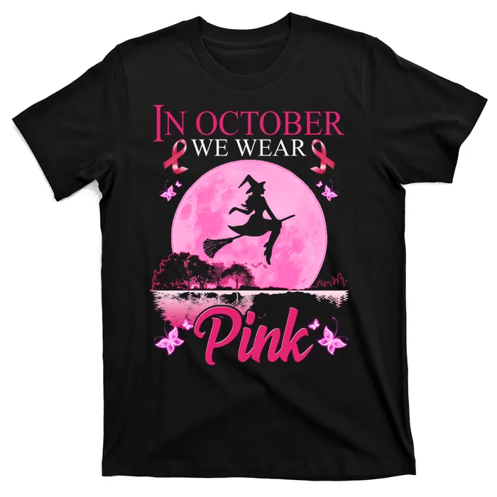 In October We Wear Pink Halloween Breast Cancer T-Shirt