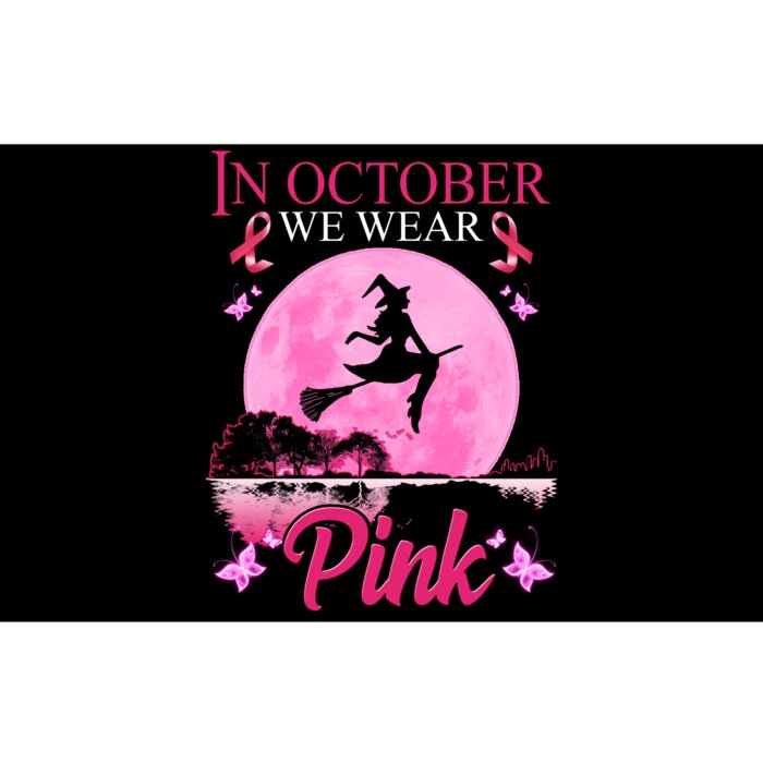 In October We Wear Pink Halloween Breast Cancer Bumper Sticker