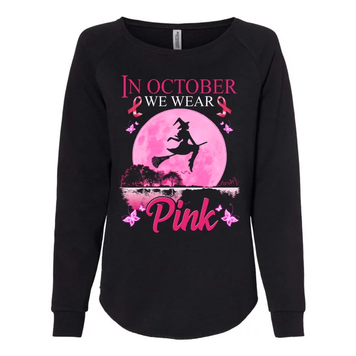 In October We Wear Pink Halloween Breast Cancer Womens California Wash Sweatshirt