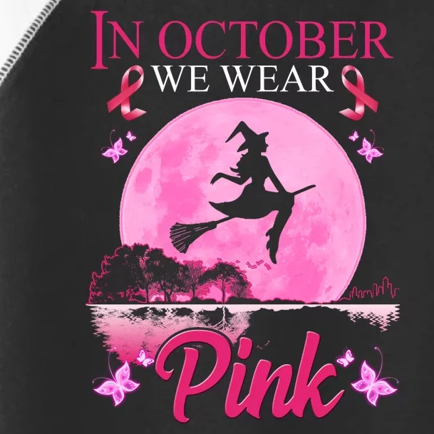 In October We Wear Pink Halloween Breast Cancer Toddler Fine Jersey T-Shirt