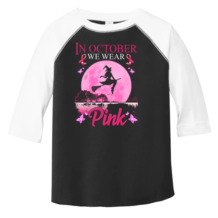 In October We Wear Pink Halloween Breast Cancer Toddler Fine Jersey T-Shirt