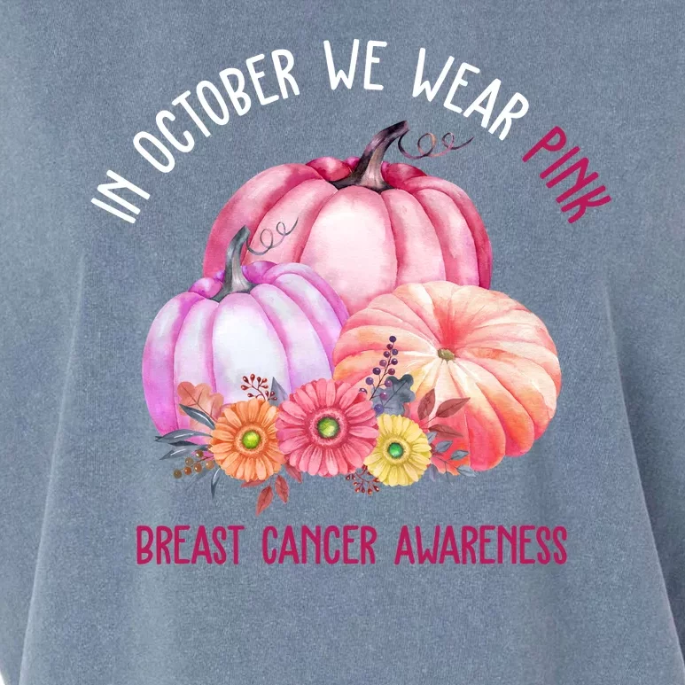 In October We Wear Pink Breast Cancer Awareness Pumpkin Fall Garment-Dyed Women's Muscle Tee